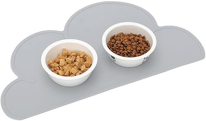 JiangYanus Dog Food Mat, Waterproof Dog Bowl Mat, Silicone Pet Feeding Mat for Food and Water Bowls, Nonslip Cats and Dogs Food Placemat Tray, Raised Edges to Prevent Water Spills on Floors