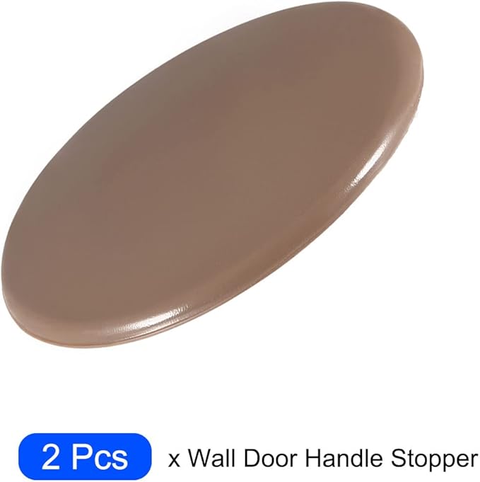 METALLIXITY Wall Door Handle Stopper (80mm/3.15") 2pcs, Silicone Self Adhesive Bumpers Guard Stopper - for Decoration Furniture, Brown