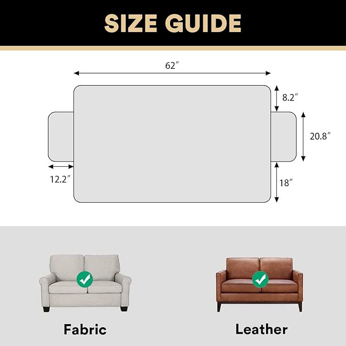 PrinceDeco Waterproof Sofa Bed Cover Washable,Thick Loveseat Couch Covers for 2 Cushion Couch Sofa Pet Friendly, Pet Couch Covers Furniture Protector for Dogs Cats ((Taupe,40x48 Inch)
