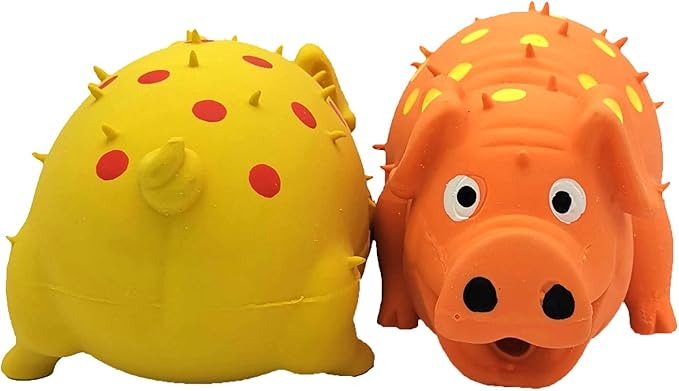 Hoiasem 2 Pack Latex Pig Dog Toys That Oinks for Small Medium Large Dogs