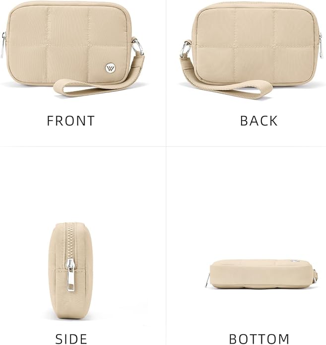 WESTBRONCO Puffer Wristlet Wallets for Women RFID Nylon Wallet with Zipper Quilted Purse for Travel Credit Card Holder Phone