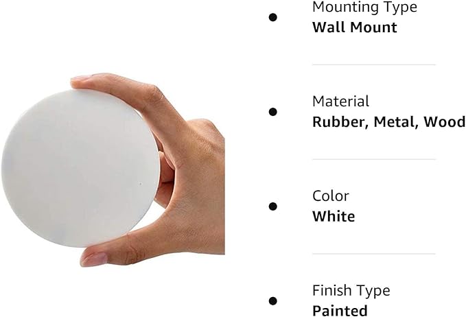 Door Knob Wall Shield, Large White Round Soft Door Stopper Wall Protector,Self Adhesive Door Handle Bumper 2 PCS (Large Round Style 3.54", White)