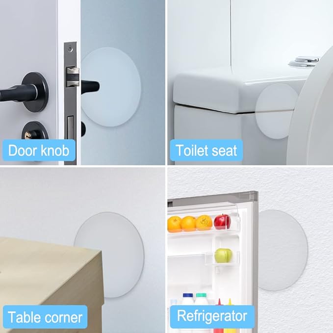 Door Stopper Wall Protector,Transparent Large Round Door Knob Wall Shield, 3.54 Inches (3pcs) Soft Rubber Door Handle Bumper with Strong Self Adhesive (9 CM, Clear)