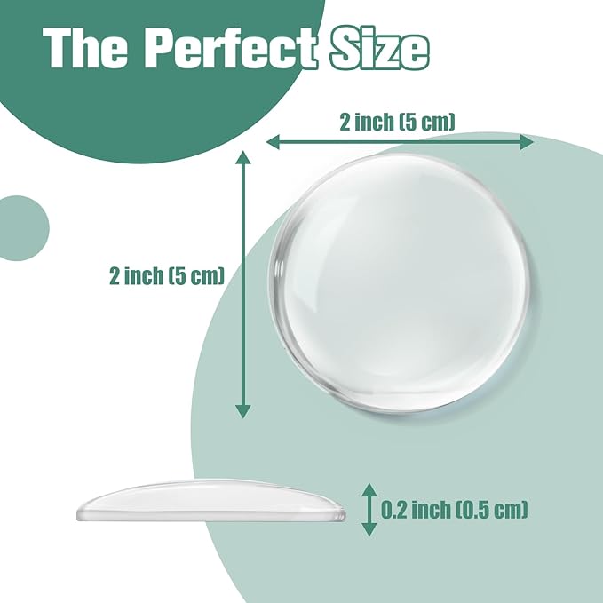 Strongest Door Knob Wall Shield, 2“ Clear Self Adhesive Round Soft Rubber Door Stopper Wall Protector, 6 PCS Reusable Solution for Stopping Wall Damage & Noise from Doors, Refrigerators