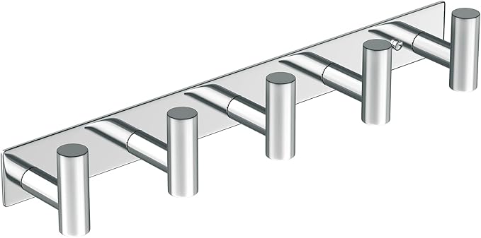 VINHOLD Wall Mounted Coat Rack-5 Hooks, Heavy Duty Stainless Steel Wall Hooks for Towel Coat Bag, Hat Rack Coat Hanger Coat Hooks Towel Racks for Bathroom Entryway Kitchen Hotel (Glossy, 1 Pack)