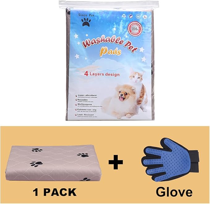 Washable Puppy Pads - Reusable, Super Absorbing, Waterproof, Large Dog Pee Pad for Dog Bed Mat