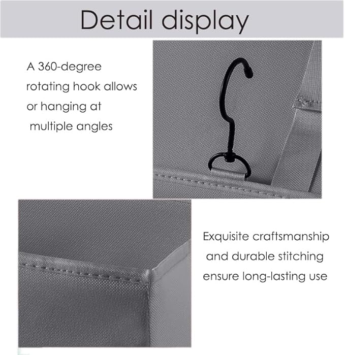 Bedside Caddy Bedside Storage Organizer,Bed Caddy With Thickened Material Suitable for Homes, Dormitories, Hospitals, Cribs, RVs,Great for Magazines,Books,Remote, Phone (Grey)