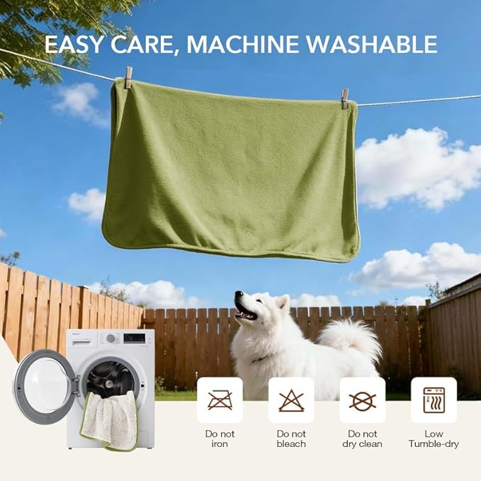 Lekereise Reversible Waterproof Dog Blanket, Super Soft Couch Cover for Dogs, Washable Leak-Proof Protector for Sofa Bed Car Seat, for Cats to Large Dogs (Green, 65" x 57")