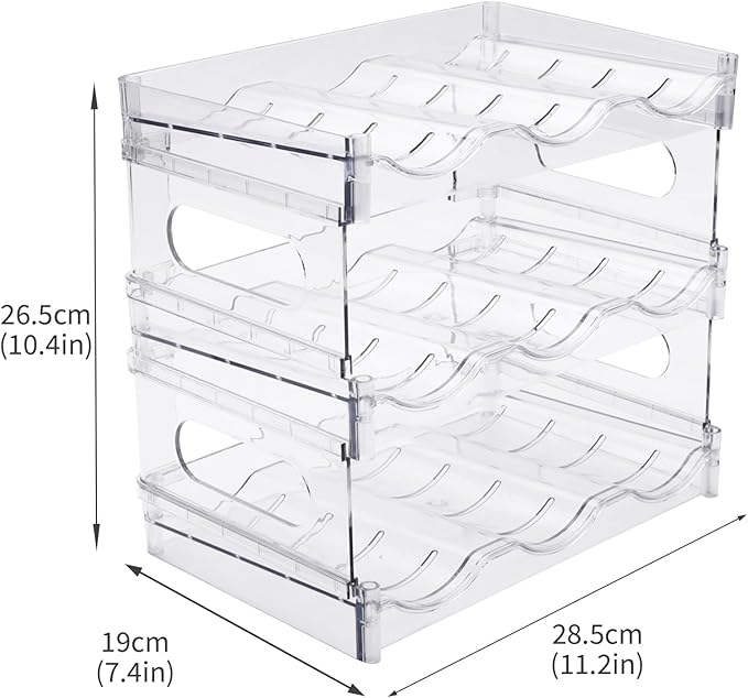 Mowhut Cat Food Can Organizer, Can Organizer for Pantry, 3-Tier Cat Food Storage Container, Acrylic, Holds 45 (3oz) Cans, Kitchen Organizers and Storage for Countertop, Clear