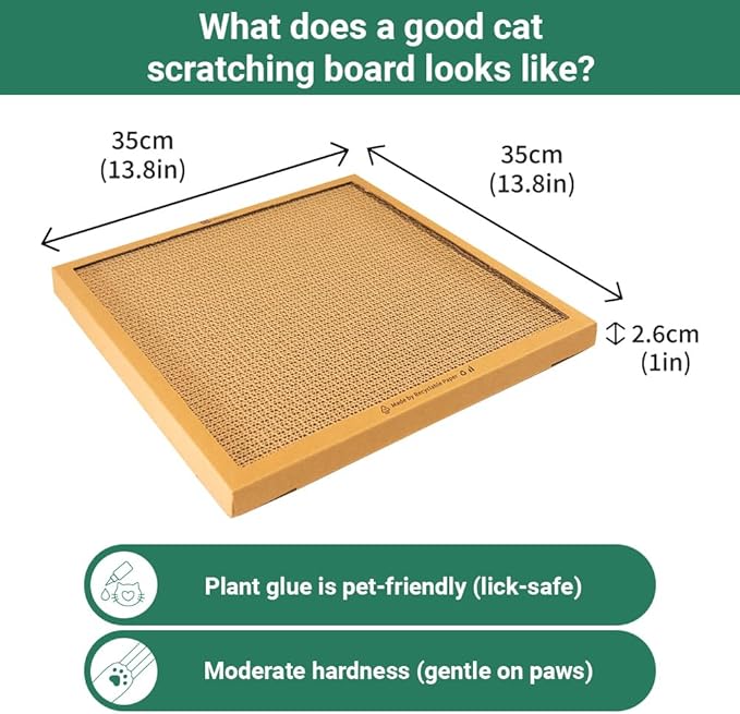Cat Scratching Pad Board, Refillable and Combinable Corrugated Cat Scratchers for Indoor Cats, Double-Sided and Recyclable Cardboard (2Pack)