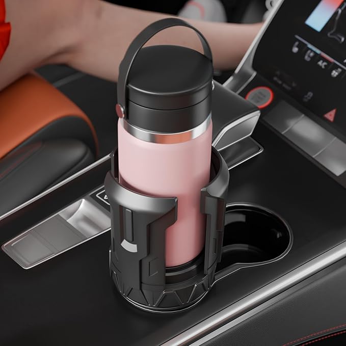 Cup Holder Expander, Car Cup Holder Expander for Yeti, Hydro Flask, Nalgene, Takeya, Camelbak, Ramblers, Owala, Tumblers, Mugs, Bottles in 2.6"- 4.8", No Tools Required