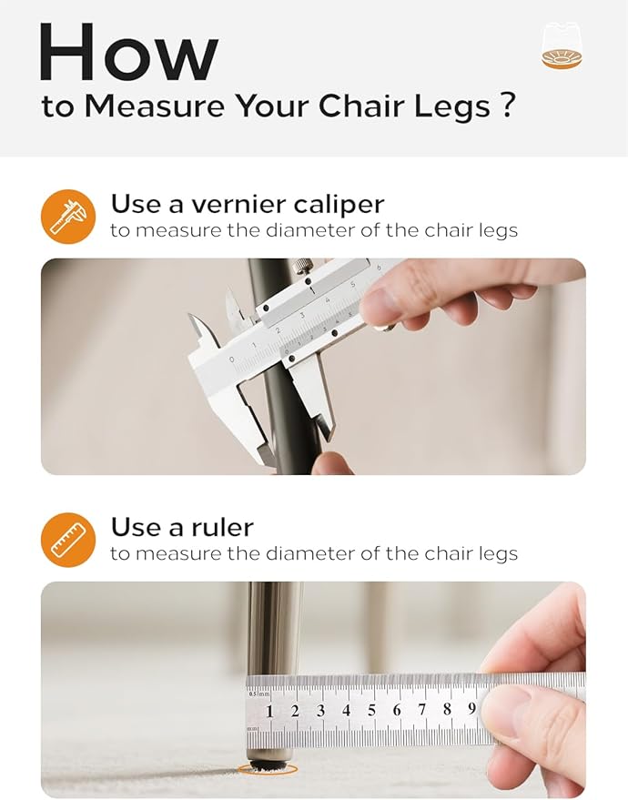 Upgrade 24 PCS Silicone & Felt Chair Leg Floor Protectors for Hardwood Floors - Furniture Pads, Chair Leg Covers/Caps - No Noise & Scratch-Proof - Round M (Fits 1"-1 3/16" / 26-30mm), Clear