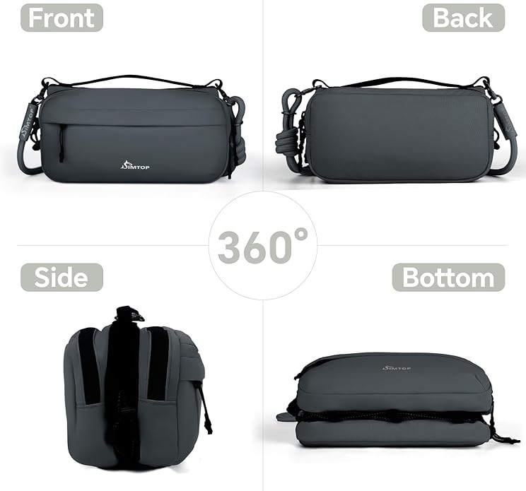 Small Crossbody Travel Bag for Women, Water-Resistant Nylon, RFID Blocking, Organizer with Bottle Slot, Adjustable Rope Strap