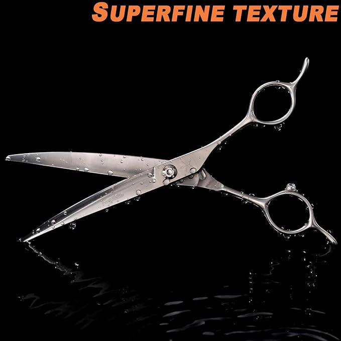 High-end Professional Dog Grooming Curved Scissors Pet Curved Shears 7.5 Inches Extremely Very Sharp Made Of Stainless Steel Alloy By Hand For Dog Cat Groomer