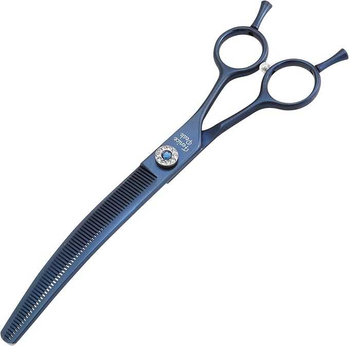 Fenice Peak Professional Dog Grooming Scissors Pet Curved Thinning Shears 7.0'' Extremely Sharp Blades 440C Steel Thinning Scissors Durable Smooth Motion&Fine Cut for Dogs and Cats