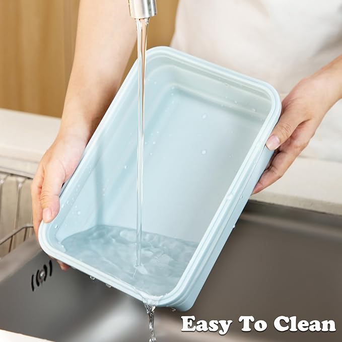 Extra Large Silicone Food Storage Containers with Lids, 4 Pack Set 68oz/2000ml Collapsible Meal Prep Lunch Containers, Microwave, Freezer and Dishwasher Safe