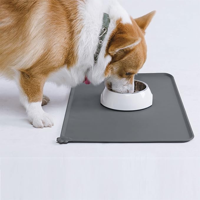 AUDWUD Silicone Waterproof Pet Feeding Mats,Anti Slip Bowl Pad,Dog Mat for Food and Water
