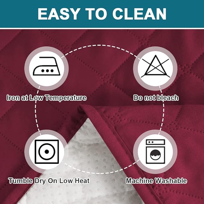 Turquoize 100% Waterproof Couch Cover Sofa Covers for 2 Cushion Couch Loveseat Covers Triple Non-Slip Couch Cover for Dogs Washable Furniture Protector Cover for Pets,Dog (Loveseat 54", Burgundy)
