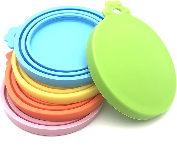 7 Pcs Pet Can Covers, Food Can Lids, Universal BPA Free Silicone Can Lids Covers