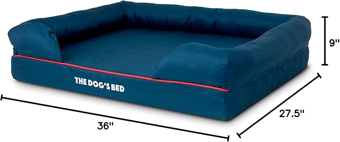 The Dog’s Bed, XL Oxford Blue, Memory Foam, Pain Relief: Arthritis, Hip & Elbow Dysplasia, Post Surgery, Lameness, Supportive, Calming, Waterproof Washable Cover