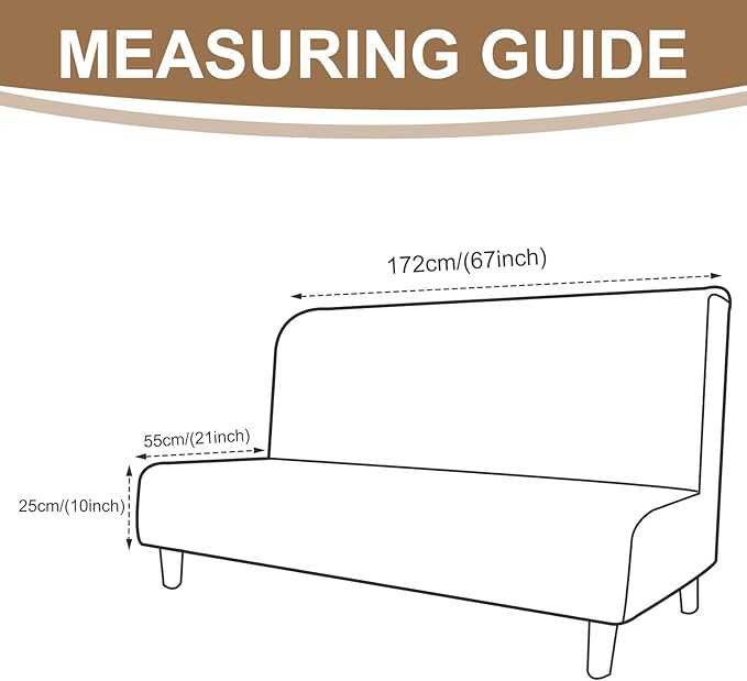 U-NICE HOME Stretch Futon Cover Armless Bed Slipcover - Soft Jacquard Fabric Washable for Pet Friendly, Bronze Green