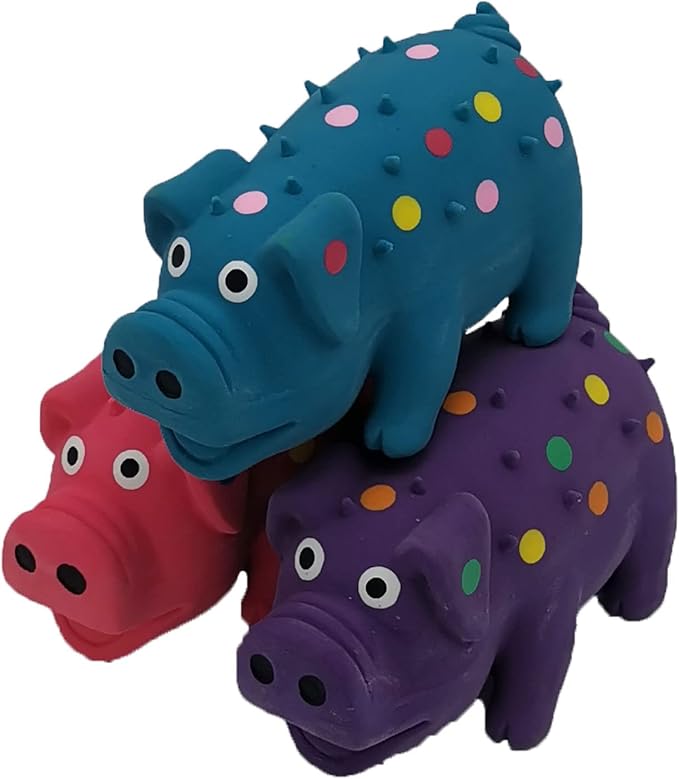 Hoiasem 3 Pack 4 Inch Mini Latex Dog Squeaky Toys Goblet Pig Dog Toy for Mimi Small Dogs