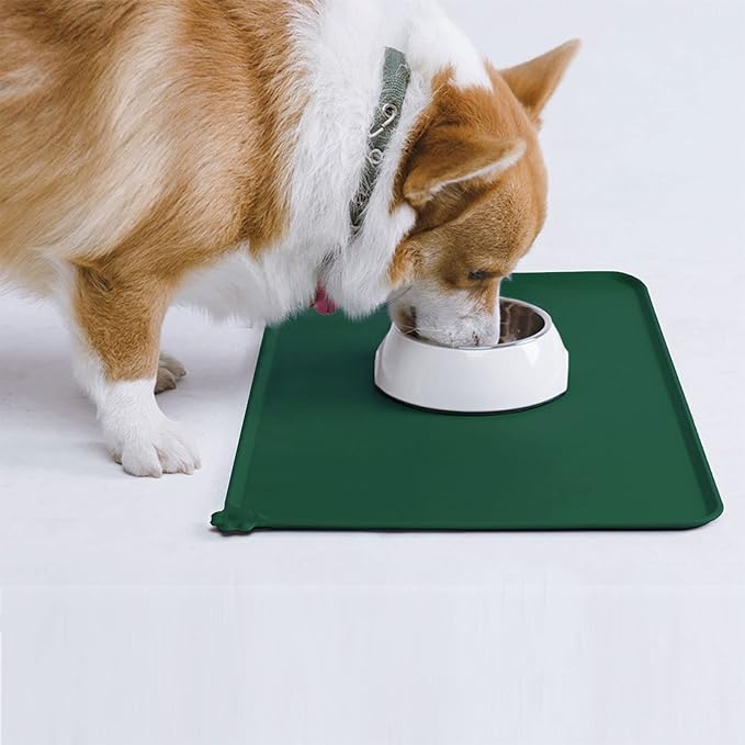 AUDWUD Silicone Waterproof Pet Feeding Mats,Anti Slip Bowl Pad,Dog Mat for Food and Water