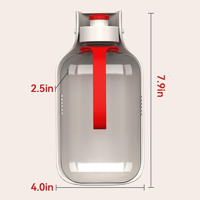 Portable Dog Water Bottle – 19 oz, Exclusive Latest Large Wide-Mouth Folding Design, Durable Handle Strap, Food-Grade Plastic, Ideal for Walking, Hiking & Outdoor Travel(Light brown)
