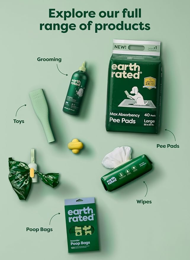 Earth Rated Max Absorbency Puppy Pee Pads for Dogs Absorbs 2X Faster & 2X More, Leak-Proof, Odor Control Potty Training, Unscented, 3XL, 36” x 36”, 24 Count