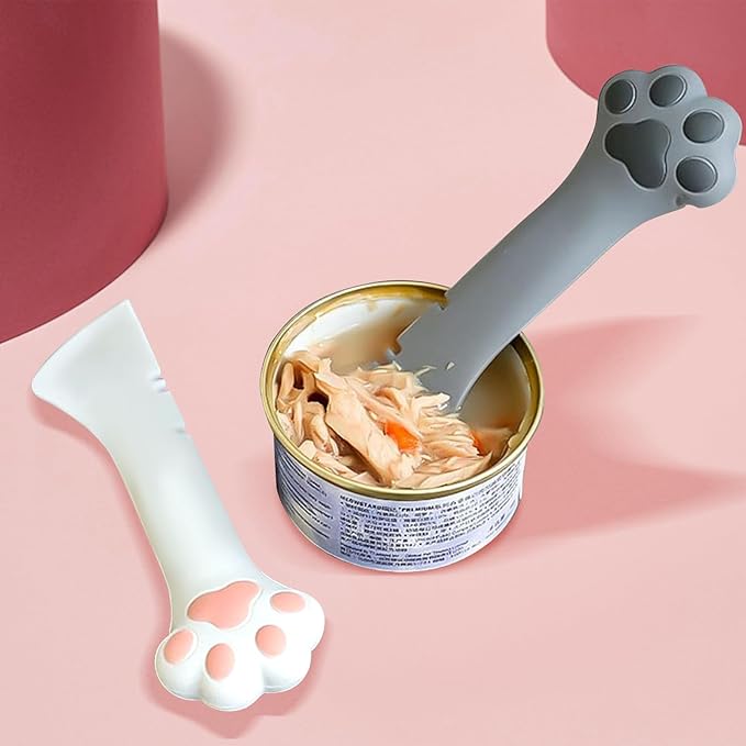 Yummy Sam 2 Pcs Cat Food Spoon and Scoop For Pet Canned Wet Food, Mini Cat Dog Feed Spatula Pet Can Opener for Dogs Cats Feeding Can Easy Clean Jars Scraper for Feeding Dog Cans
