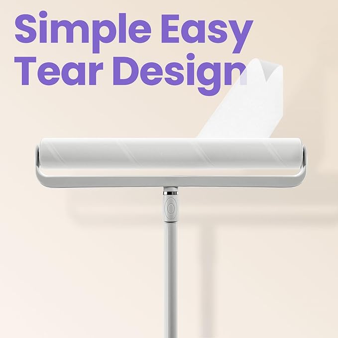 14.17" Extra Large Lint Rollers for Pet Hair, DELOMO Sticky Rollers for Floor with 3 Extendable Handle & 4 Refills (200 Sheets), Long Handle Sticky Mop for Cleaning Carpets, Couch, Furniture, Cars