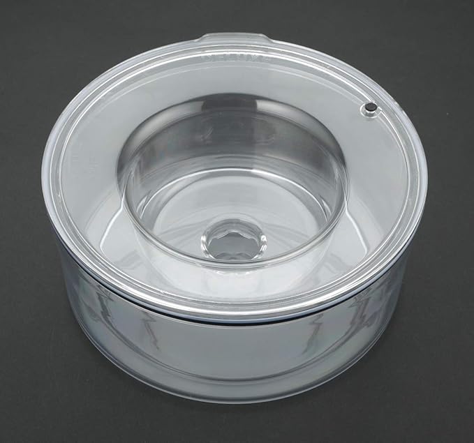 Slopper Stopper Dripless Water Bowl - Tritan Plastic Bowl Unit - for Multiple Small Breed Dogs & Cats 0-20 Lbs, 9.84” Dia, 1 Gallon Capacity