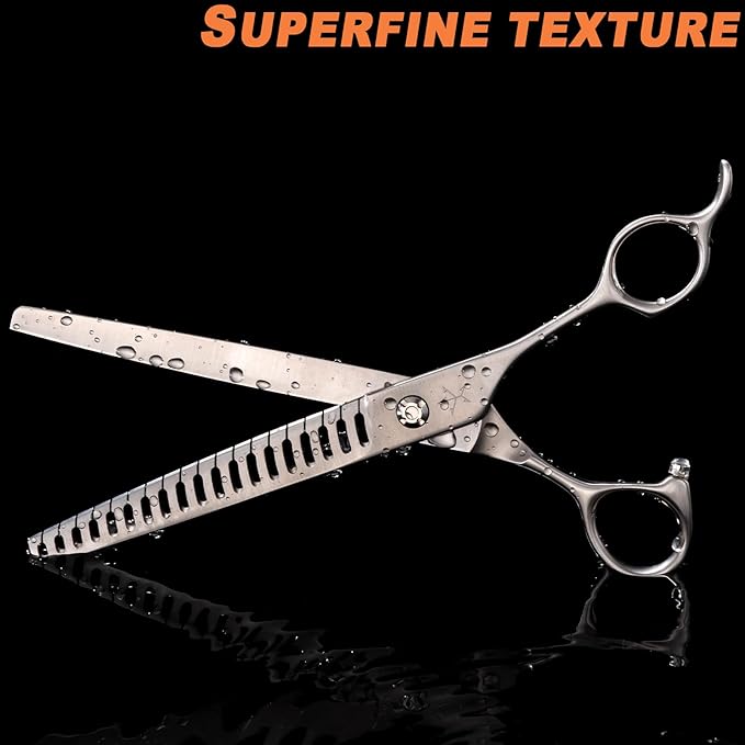 High-end Professional Dog Grooming Thinning Scissors Teeth Cutting Blending Shears Pet Texturizing Shears 7.5 Inch Extremely Very Sharp Stainless Steel Alloy For Cat Other Animals Groomer