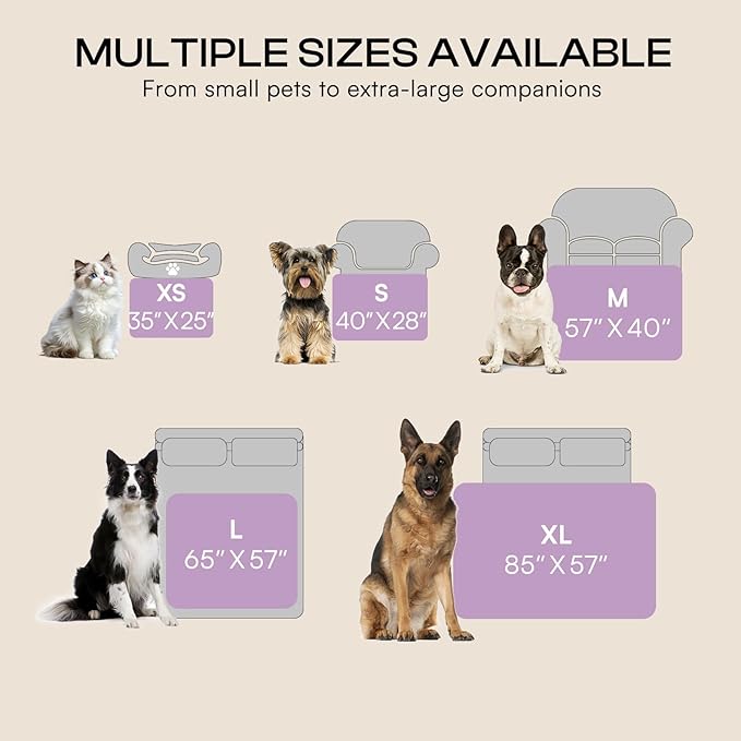 Luciphia Waterproof Blanket for Dog Washable Reversible Sherpa Fleece Throw Blanket for Bed Couch Soft Liquid Pee Proof Furniture Cover Protector for Small Medium Large Pet Cat Purple 40" x 28"