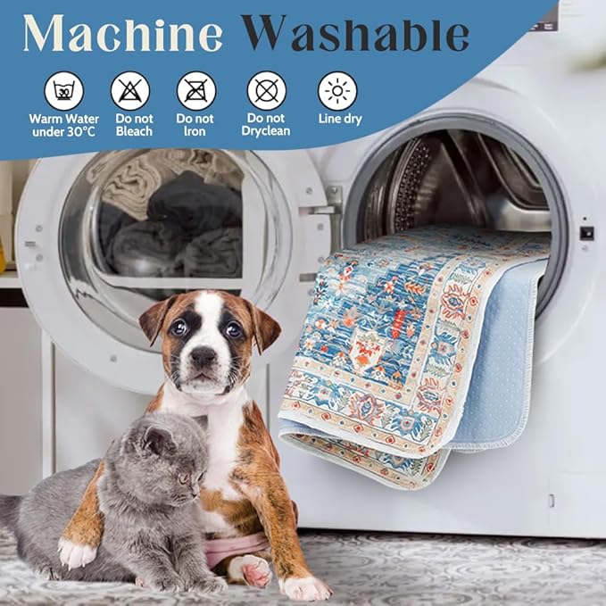 Washable Pee Pads for Dogs 2 Pack Reusable Puppy Training Pads 40"x26" Super Absorbent Waterproof Dog Training Pads, Non-Slip Potty Pads Whelping Pads Litter Mat Pet Supplies - Blue/Mix