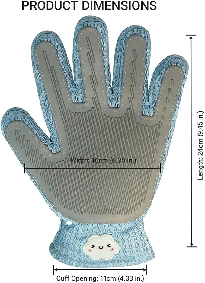 Gentle Pet Hair Removal Gloves - Efficient Cat & Dog Mitt Brush for Shedding - Grooming and Deshedding Tool for Long or Short Fur Pets - Perfect for Bathing & Massage
