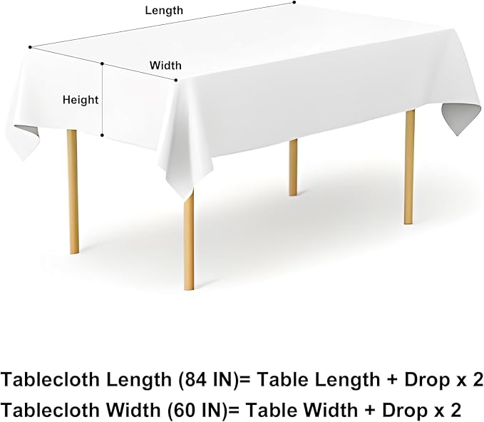 misaya Rectangle Waterproof Vinyl Table Cloth, Wipeable Tablecloth with Flannel Backing, Plastic Table Cover for Dinner, Picnic, Indoor and Outdoor (Light Green Leaves, 60" x 84")
