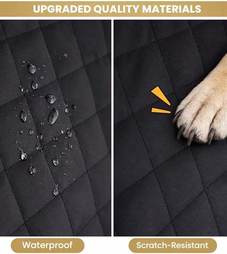 Waterproof SUV Dog Cargo Liner Mat - Heavy Duty Pet Seat Cover for SUV Sedan Van, Non-Slip Back Trunk Protector with Bumper Guard, Large Universal Fit (Black) (CHBX-D-01)