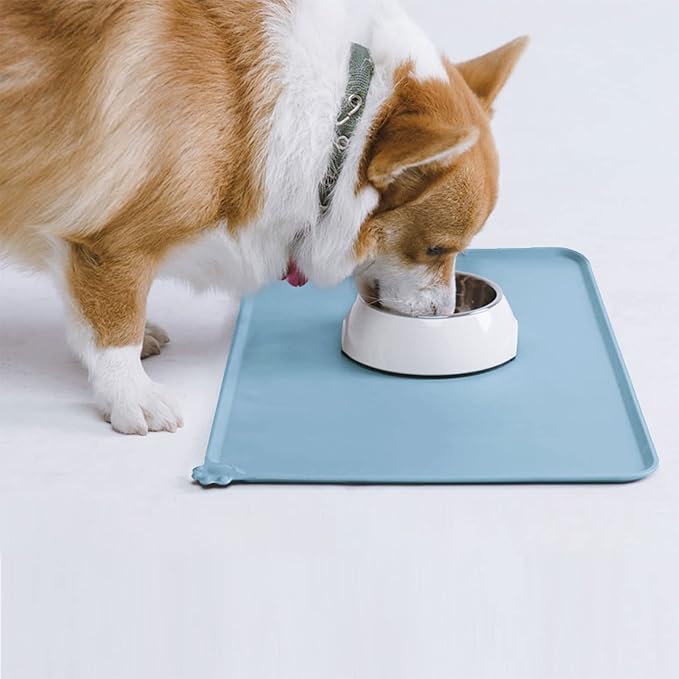 AUDWUD Silicone Waterproof Pet Feeding Mats,Anti Slip Bowl Pad,Dog Mat for Food and Water