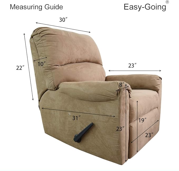 Easy-Going Recliner Stretch Sofa Slipcover Sofa Cover 4-Pieces Furniture Protector Couch Soft with Elastic Bottom Spandex Jacquard Fabric Small Checks(Large,Black)