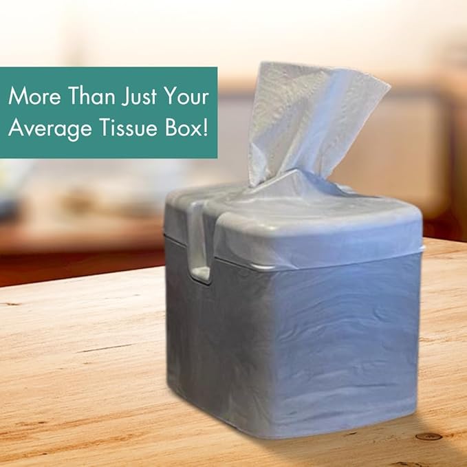Tissuecaddy Life Hack Toilet Paper Dispenser - Money Saver Alternative to Tissue Box and Tissue Box Holder | Home, Bathroom, and More - Grey Granite