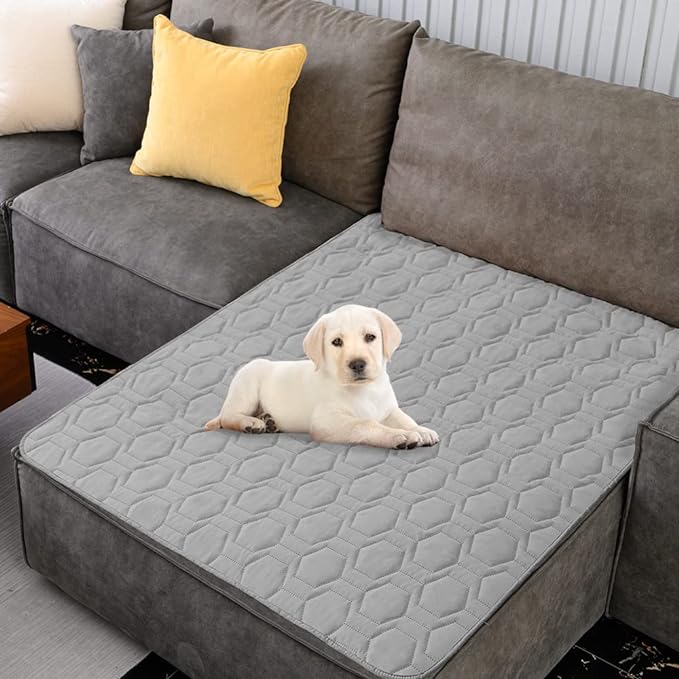 Waterproof and Non-Slip Dog Bed Cover and Pet Blanket Sofa Pet Bed Mat ,car Incontinence Mattress Protectors Furniture Couch Cover for Most Cats Dogs, Pets(82x102-Light Grey)
