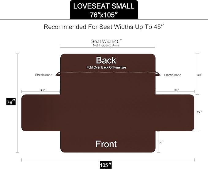 U-NICE HOME Loveseat Sofa Cover Reversible Couch Covers for 2 Cushion Couch for Dogs Furniture Protector Cover with Elastic Straps Water Resistant(Loveseat Small, Light Grey/Light Grey)