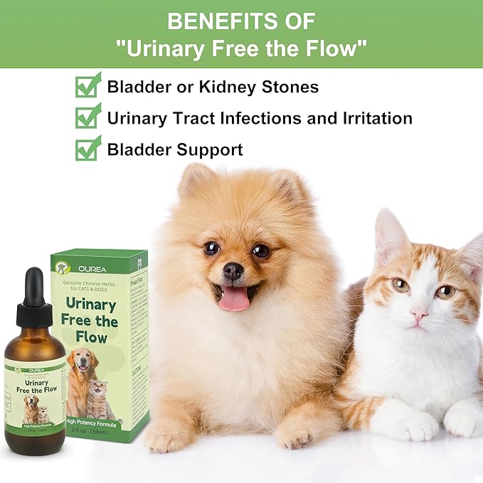 Cat and Dog Bladder Crystals Treatment or Stone, Bladder Kidney Stones Dissolver for Pet, Cat Dog Urinary Tract Supplements for Kidney and Bladder Stones, Urinary Free The Flow, 2 fl oz (59ml)
