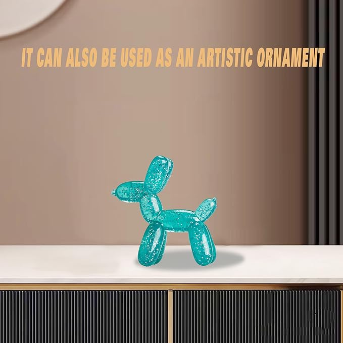 Durable Dog Chew Toy – Balloon Dog Shape, 4.72” for Medium & Large Dogs, Tough Plastic, Interactive Chew Toy for Boredom & Dental Health(Green)