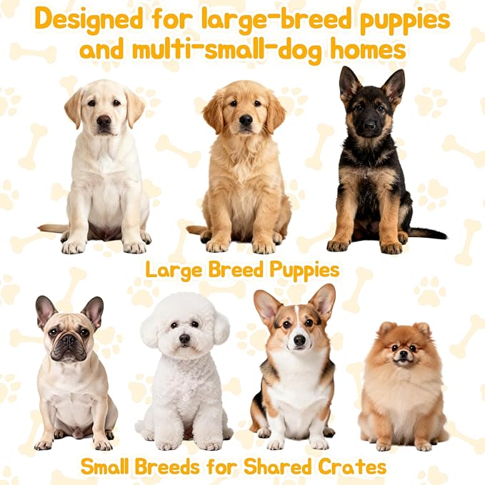 Dog Crate Divider Panel 2 Pack, 28" H Metal Kennel Divider, Adjustable 18.9"-38.2" Width, Fits 42"-48" Wire Dog Crates, Tool-Free Install for Puppy Training & Anxiety Relief (Crate Not Included)