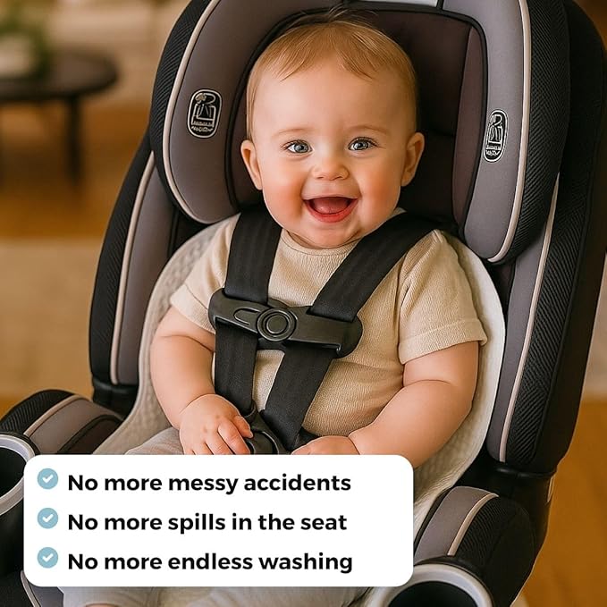Disposable Seat Liners for Car & Travel (10-Pack), Leak-Proof Absorbent Pads, Protects Vehicle Seats, Strollers & Boosters from Spills, Odors & Moisture