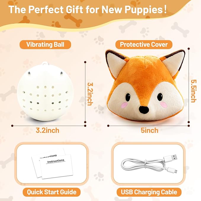 VYsTN Automatic Puppy Toy for Anxiety & Boredom Relief - Self-Moving, Bouncing & Vibrating with Sound for Mental Stimulation | Rechargeable, Chew-Resistant for All Breed Sizes