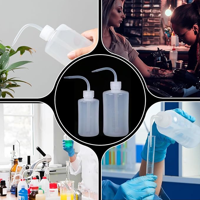YONGDA Squeeze Bottles 3-Pack (250ml/8.45oz) Leak-Proof Wash Bottle for Cleaning, Watering & Precision Tasks, LDPE Squirt Bottles with Angled Nozzle & Measurement Scale