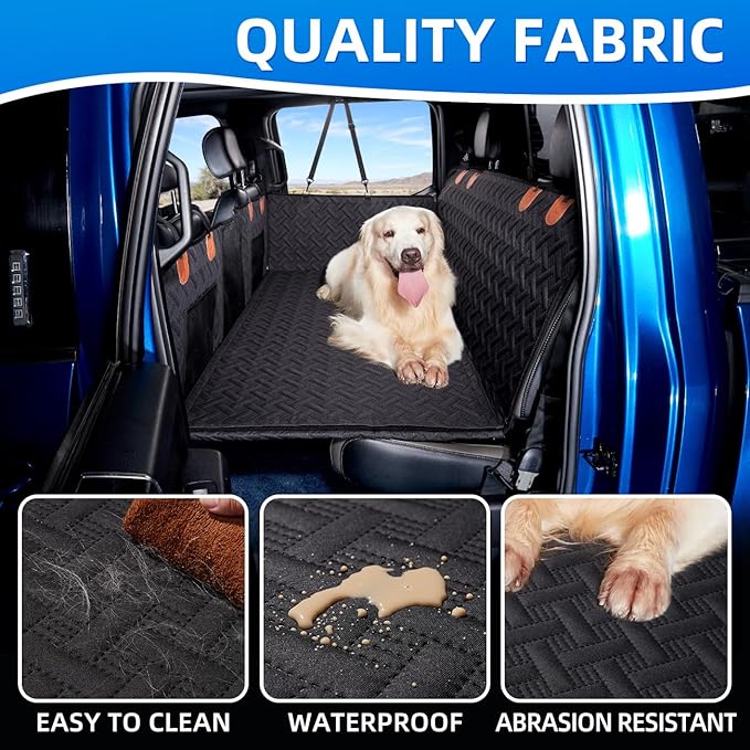 Truck Dog Seat Cover Back Seat,Back Seat Extender for Truck,Dog Hammock,Hard Bottom Car Seat Cover,Pet Seat Cover for F150/RAM1500/Silverado